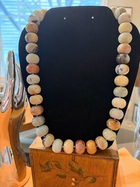 Lucas Lameth LUC Hand Knotted Beautiful Necklace- Sterling Clasp